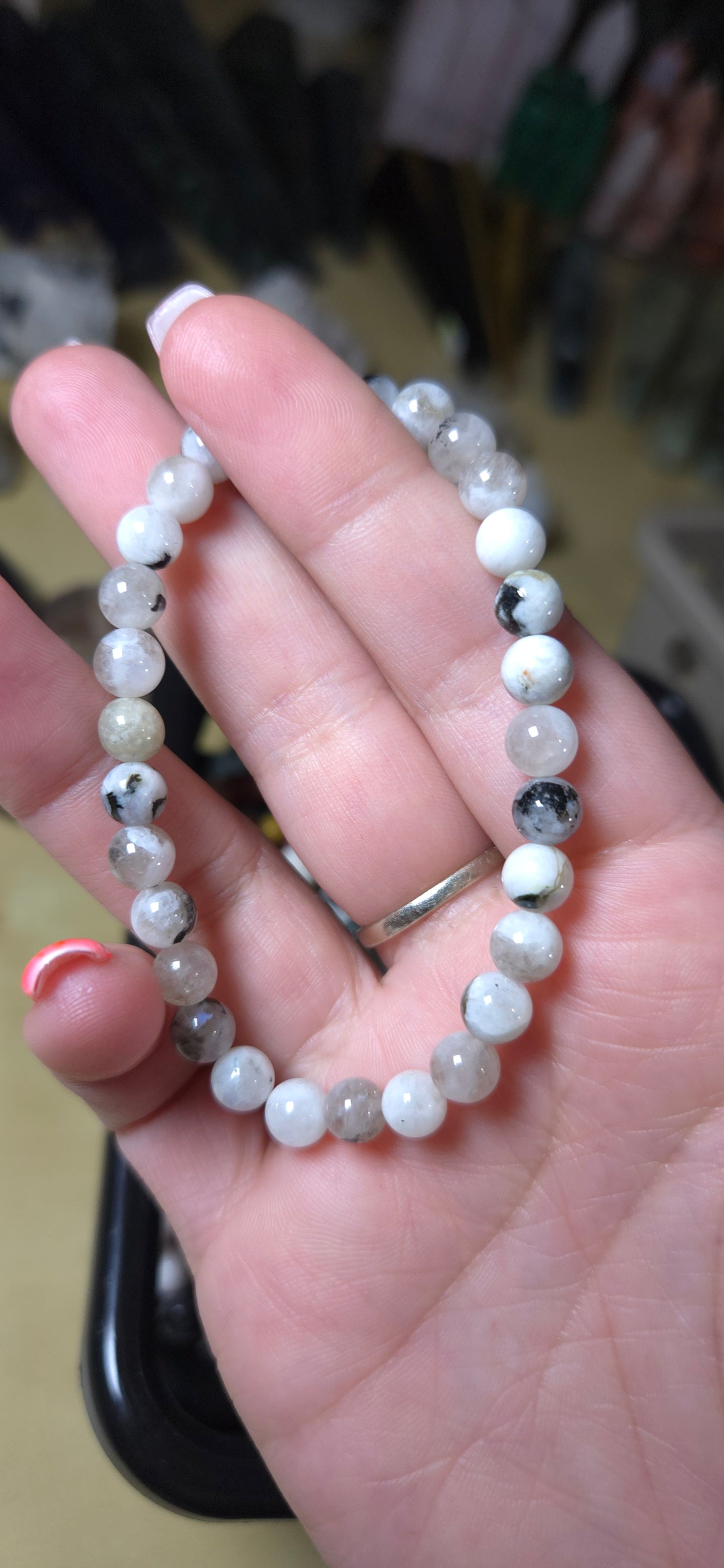 Rainbow Moonstone 6mm bracelet