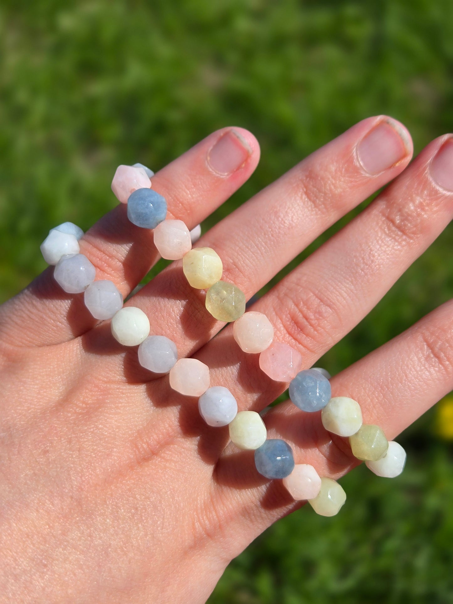 Morganite faceted bracelet 8 mm