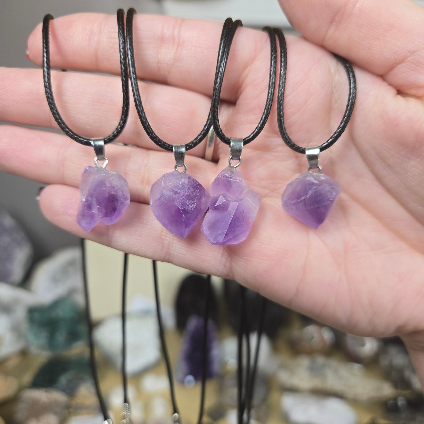 Amethyst cluster pendant