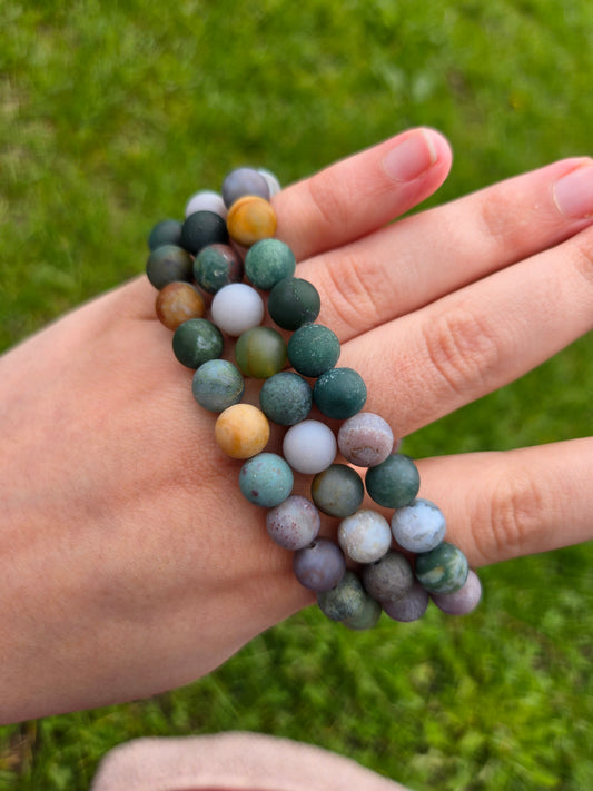 Indian Agate bracelet 8 mm Matte finish