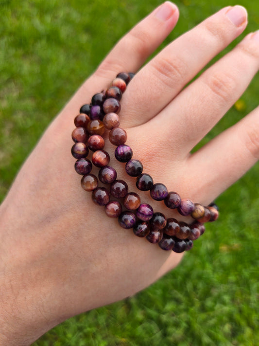 Purple Tiger's Eye bracelet 6 mm