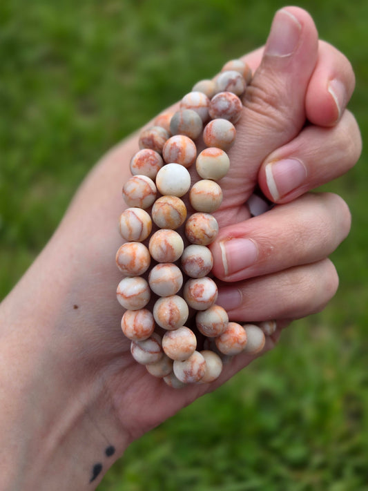 Red Vained Jasper bracelet 8 mm