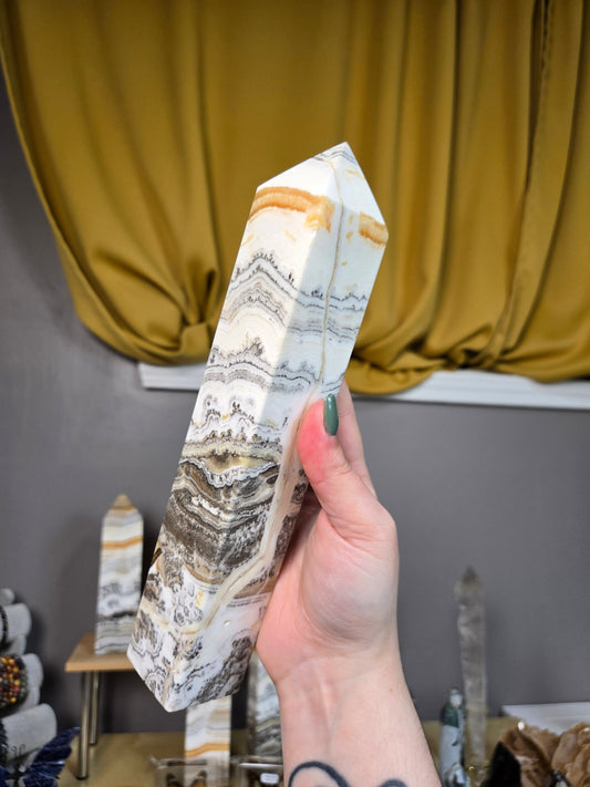 Dendritic Orange Calcite XL tower