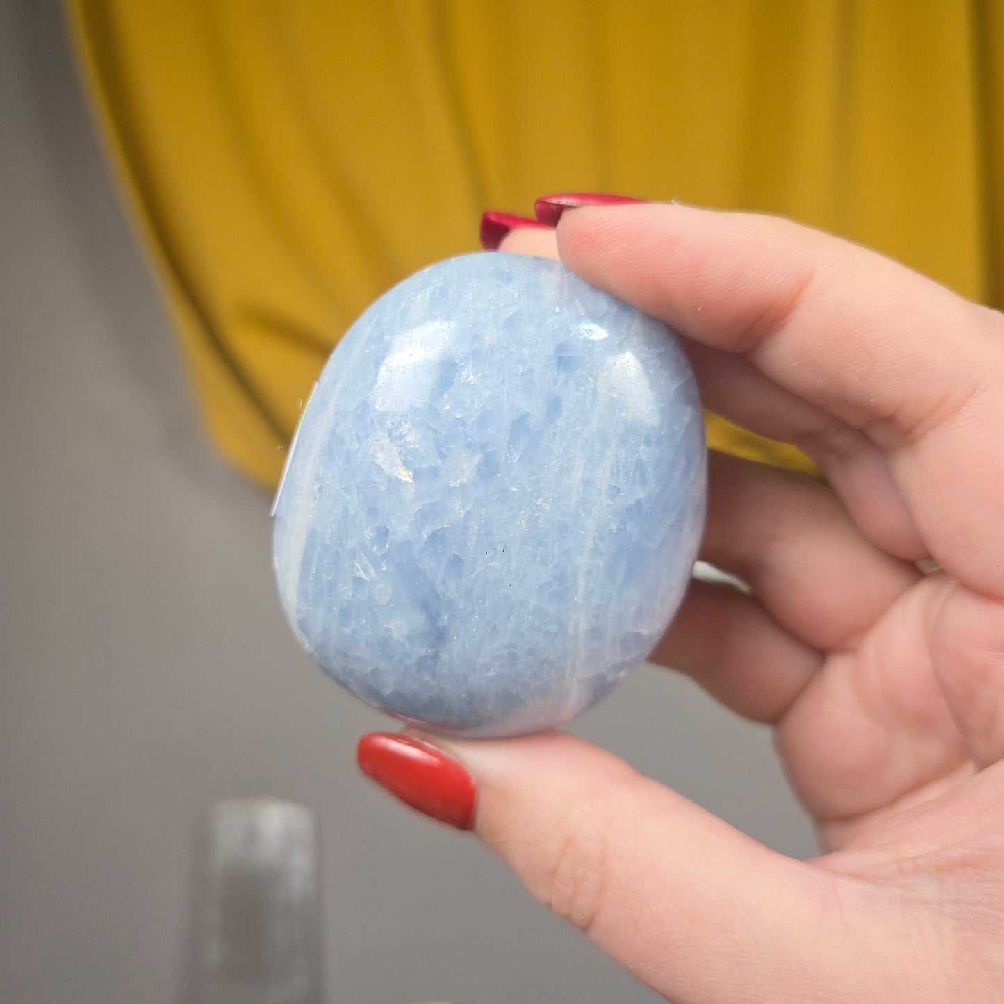 Blue Calcite palm stone