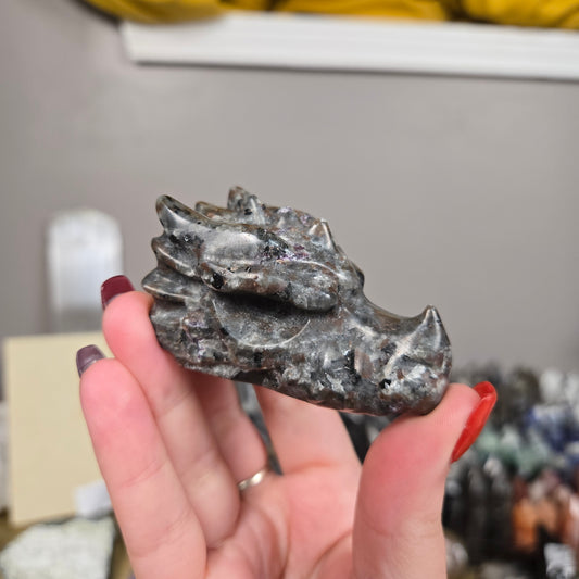 Yooperlite Dragon head carving