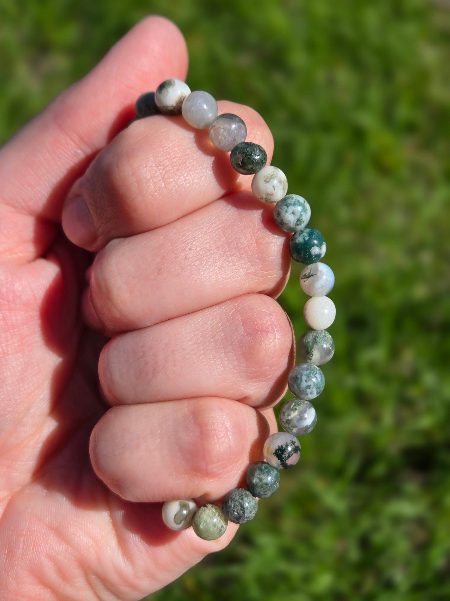 Moss Agate bracelet 6 mm