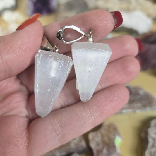 Satin Spar pendulum pendant