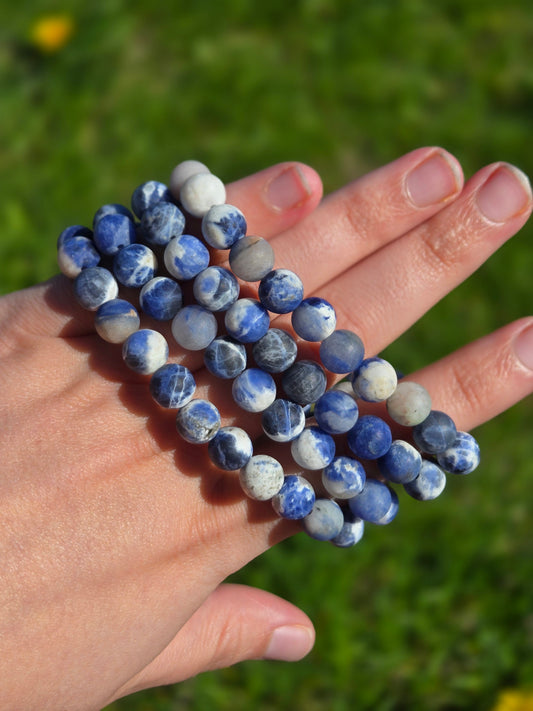 Sodalite bracelet 8 mm Matte Finish