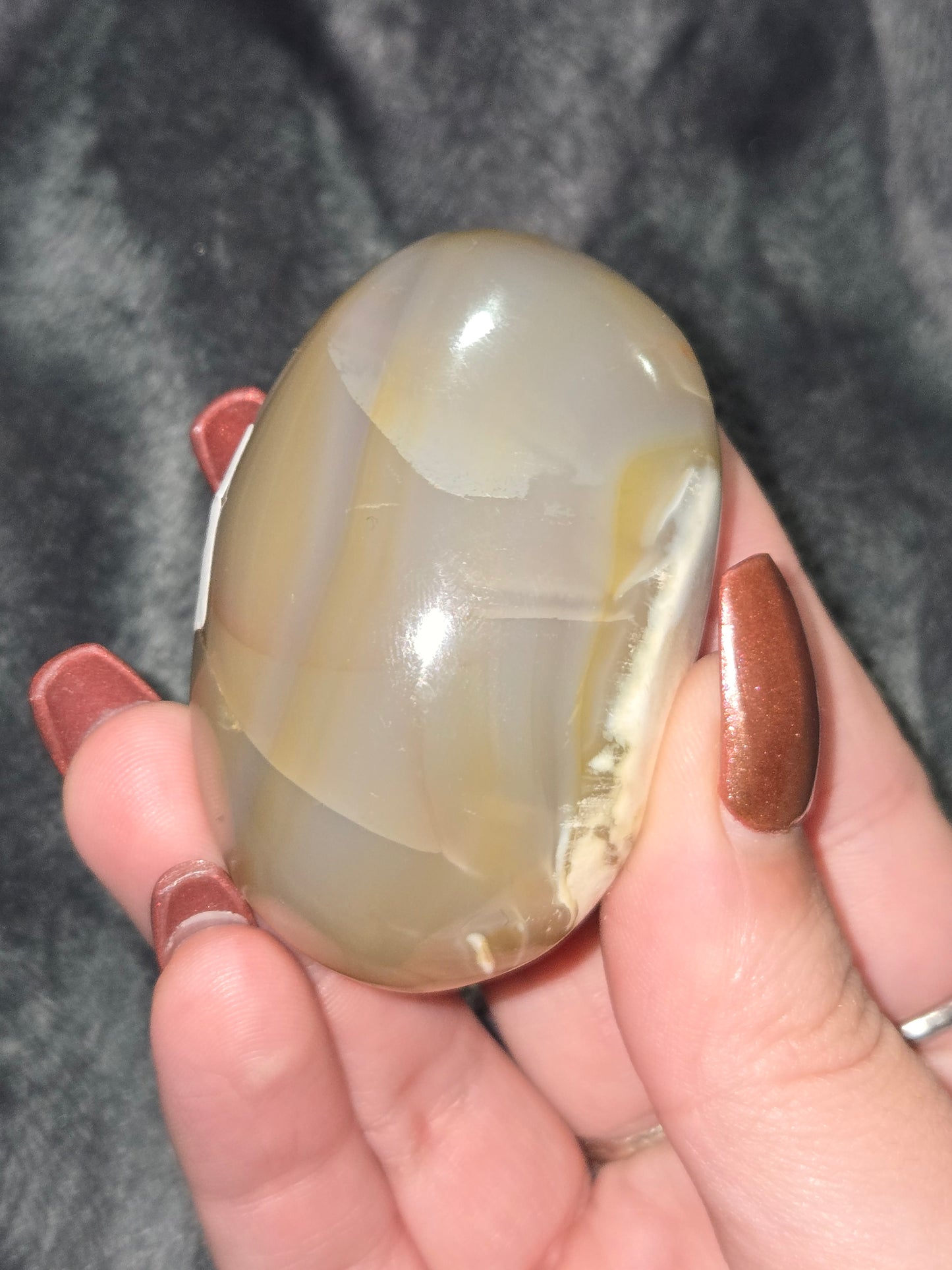 Orca Agate palm stone