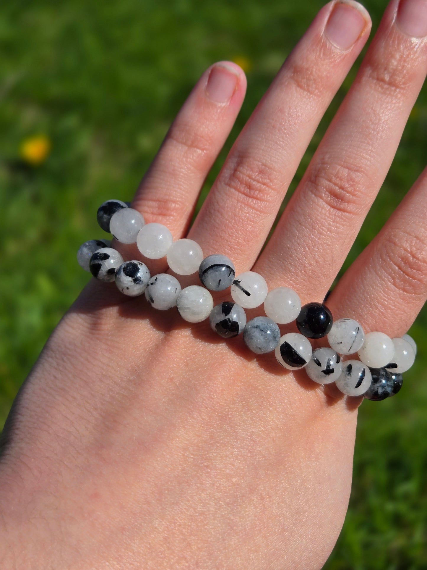 Tourmalinated Quartz bracelet 8 mm