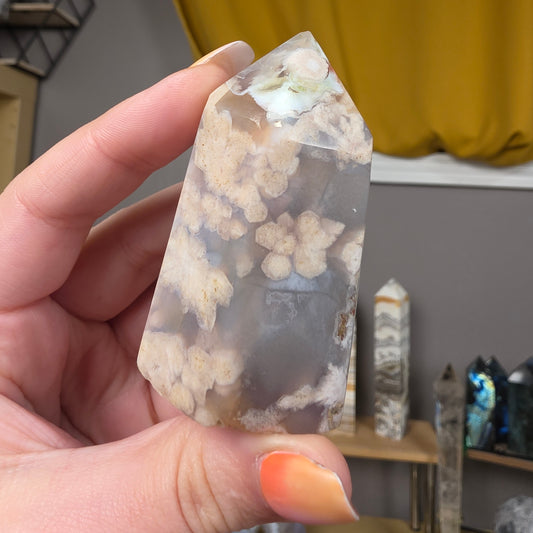 Flower Agate tower *UV reactive*
