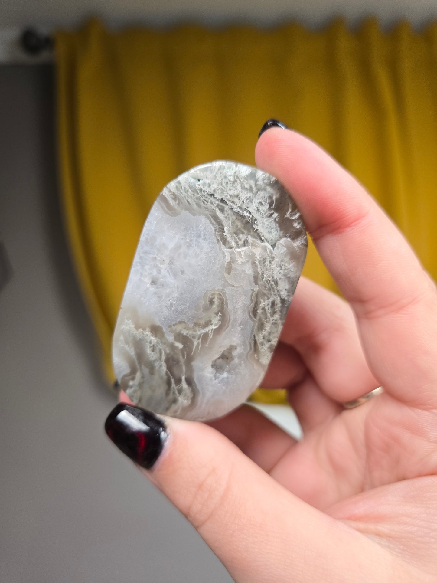 Moss Agate palm stone