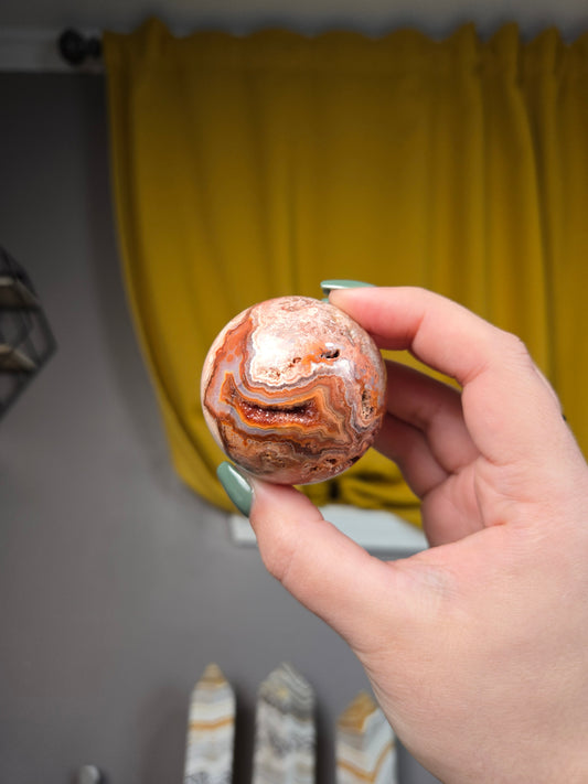 Pink Crazy Lace Agate sphere