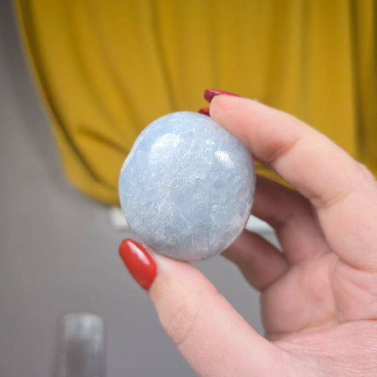 Blue Calcite palm stone