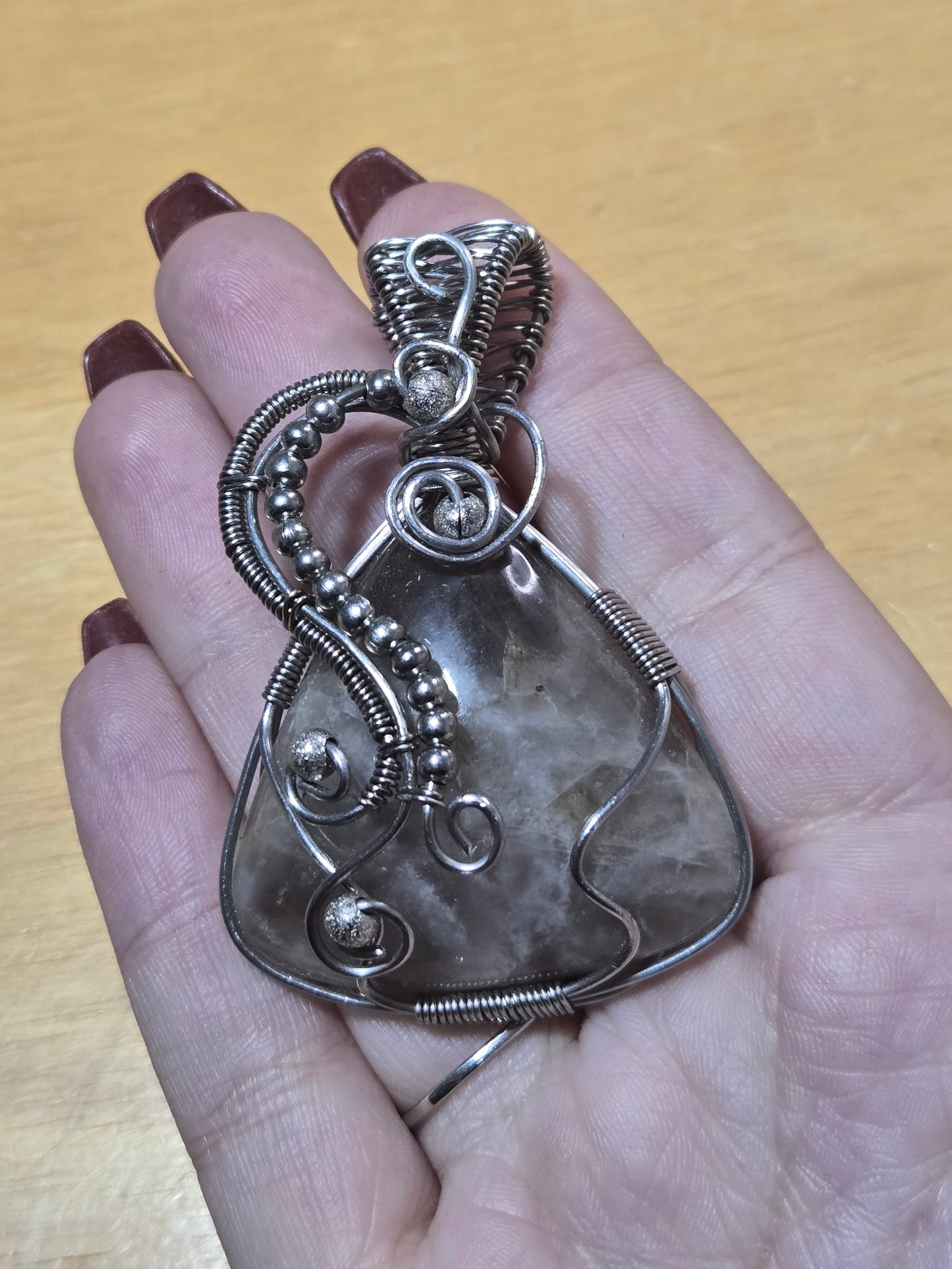 Smokey Quartz handwrapped pendant