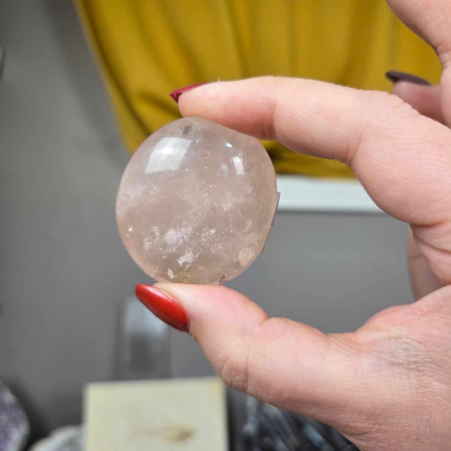 Rose Quartz palm stone