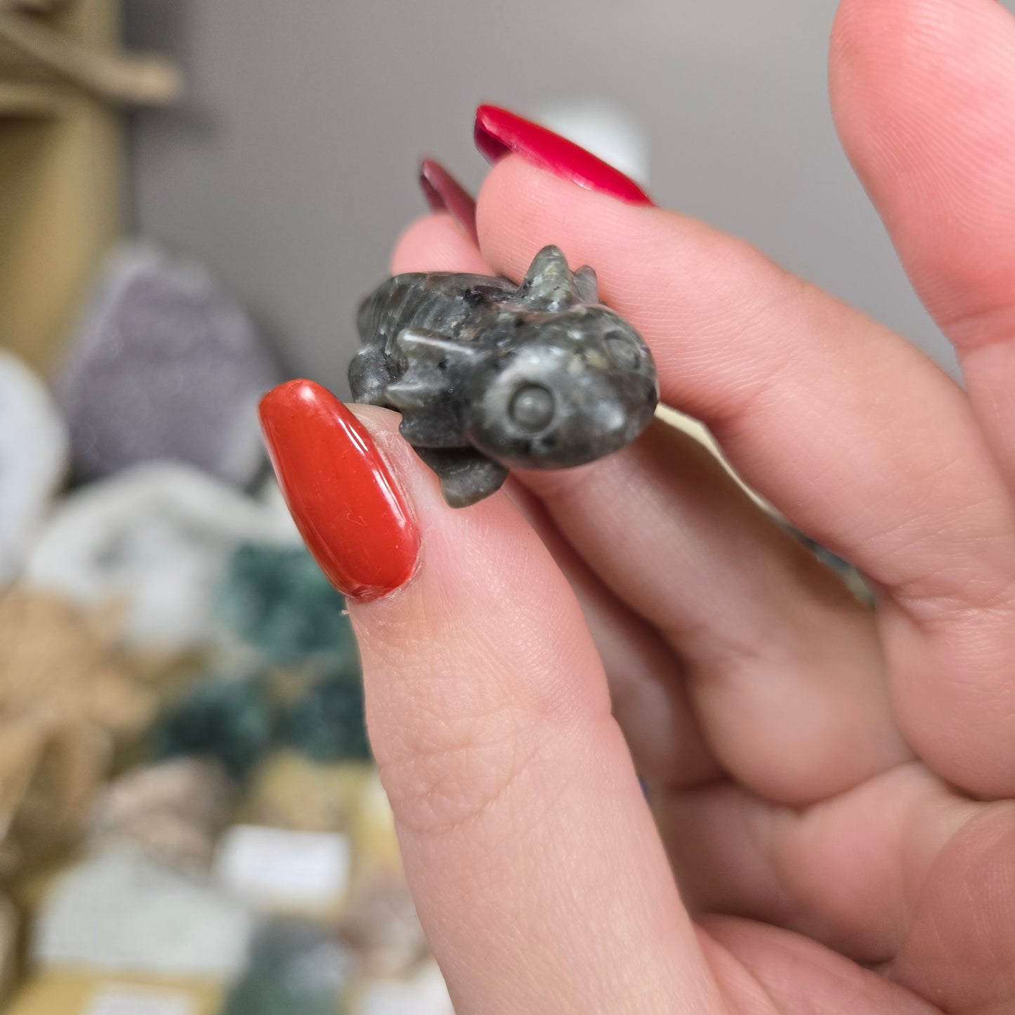 Yooperlite Axolotl carving