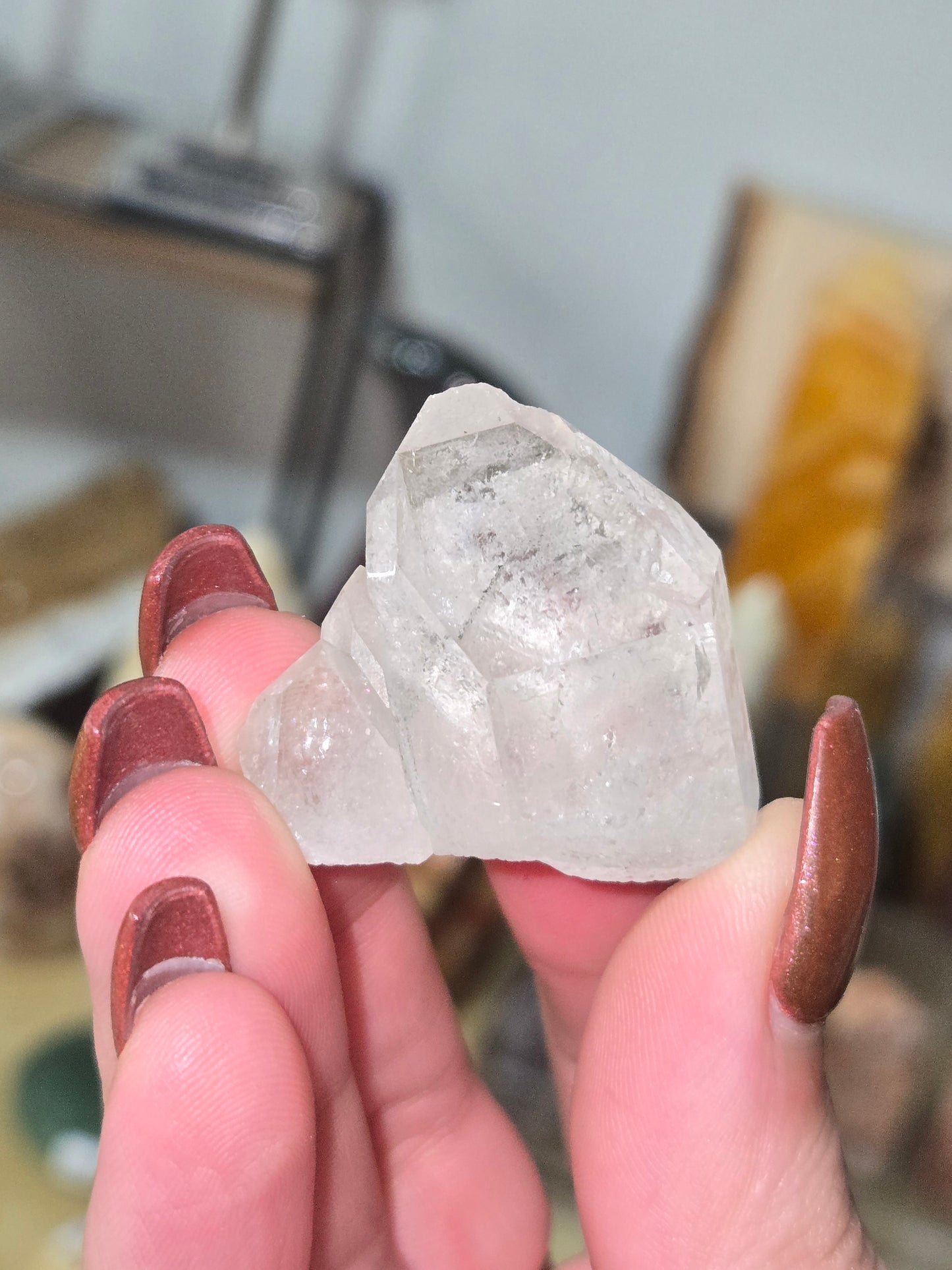 Clear Quartz specimen with Garden Quartz inclusions