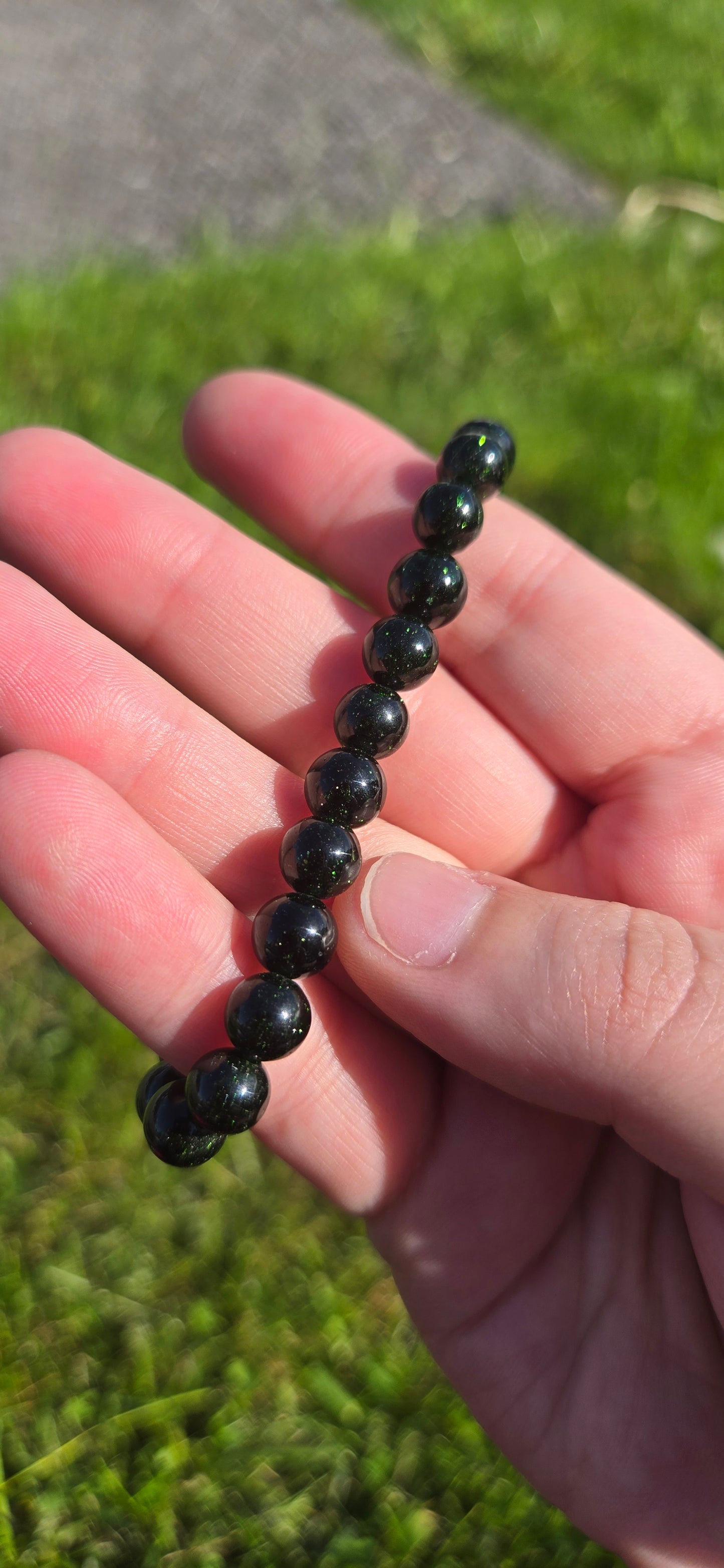 Green Goldstone bracelet