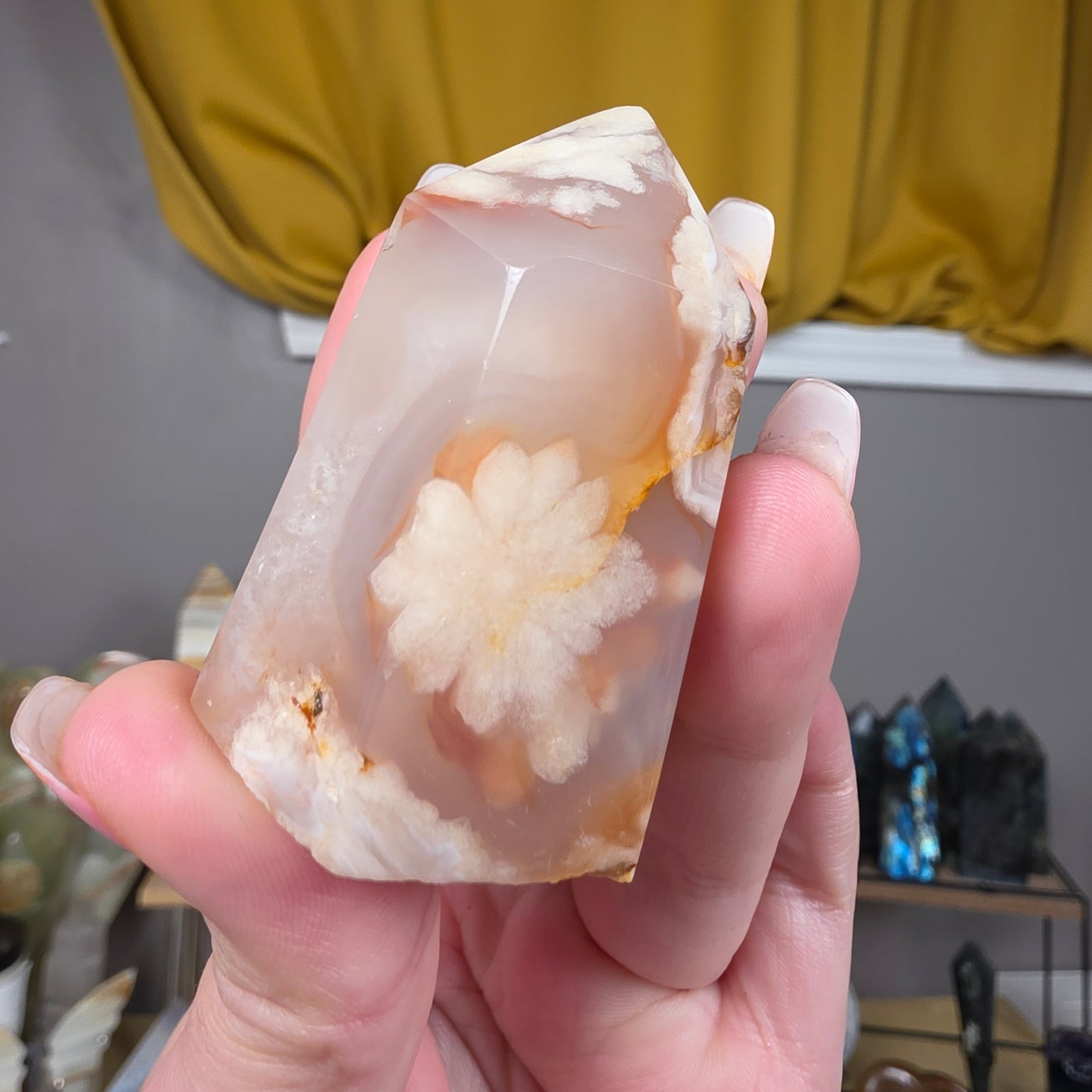 Flower Agate tower *UV reactive*