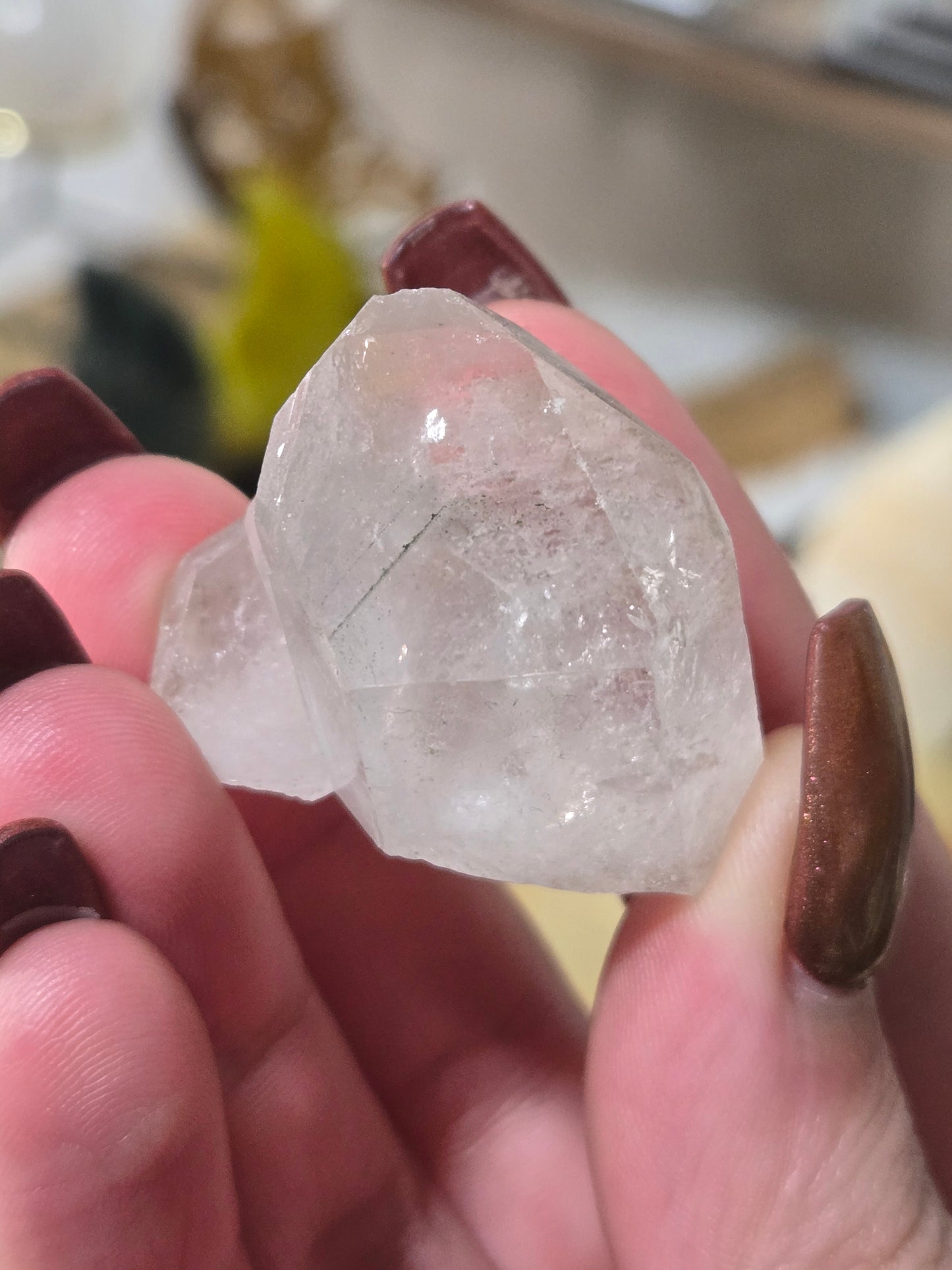 Clear Quartz specimen with Garden Quartz inclusions