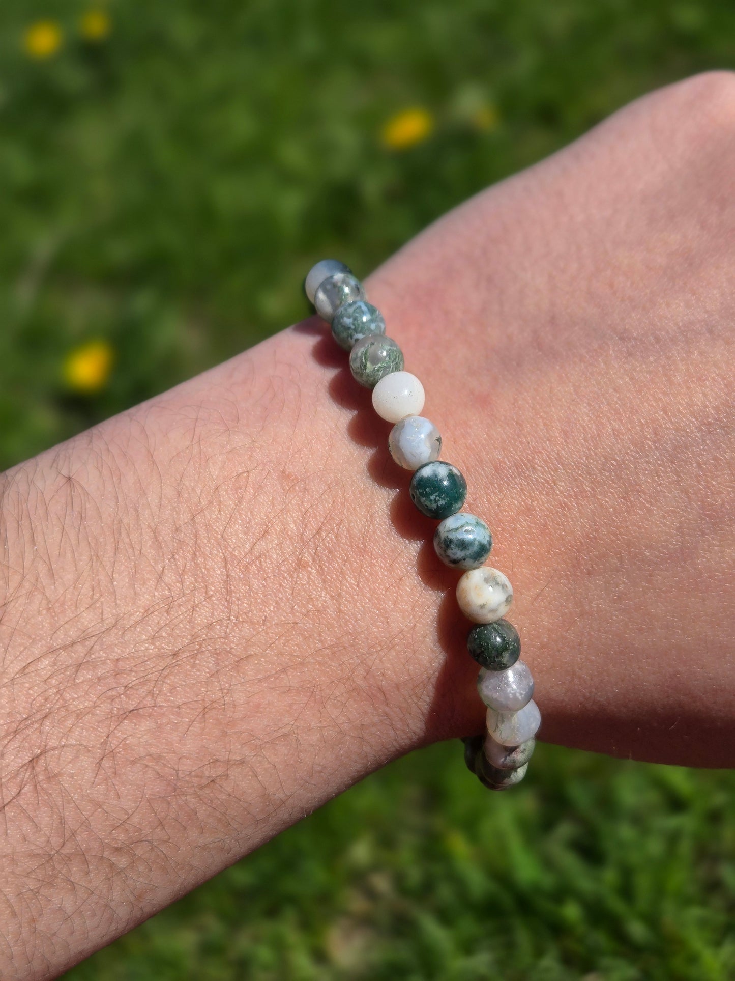 Moss Agate bracelet 6 mm