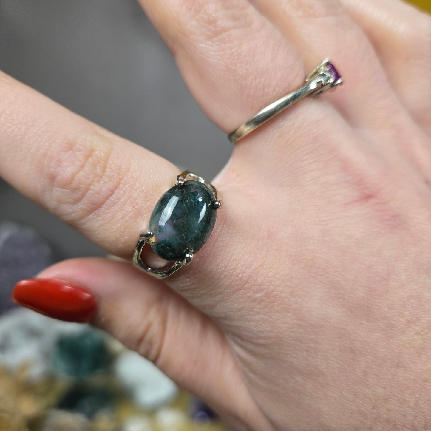 Moss Agate ring