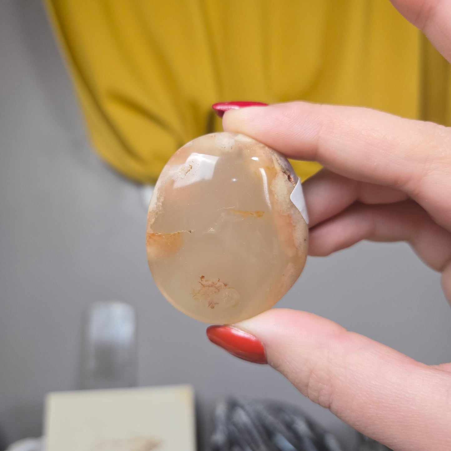 Flower Agate palm stone