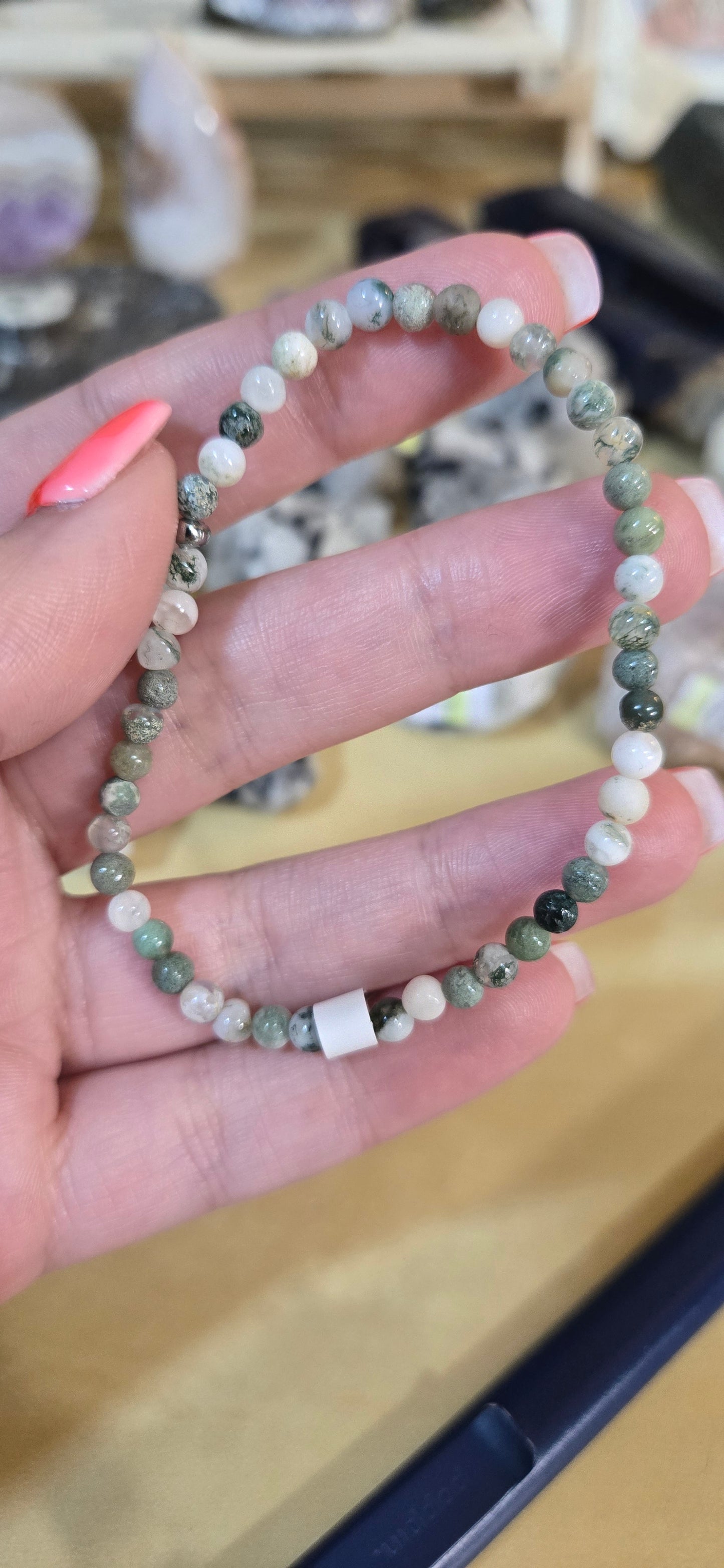 Moss Agate 4mm bracelet