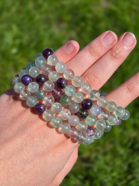 Rainbow Fluorite bracelet 8 mm