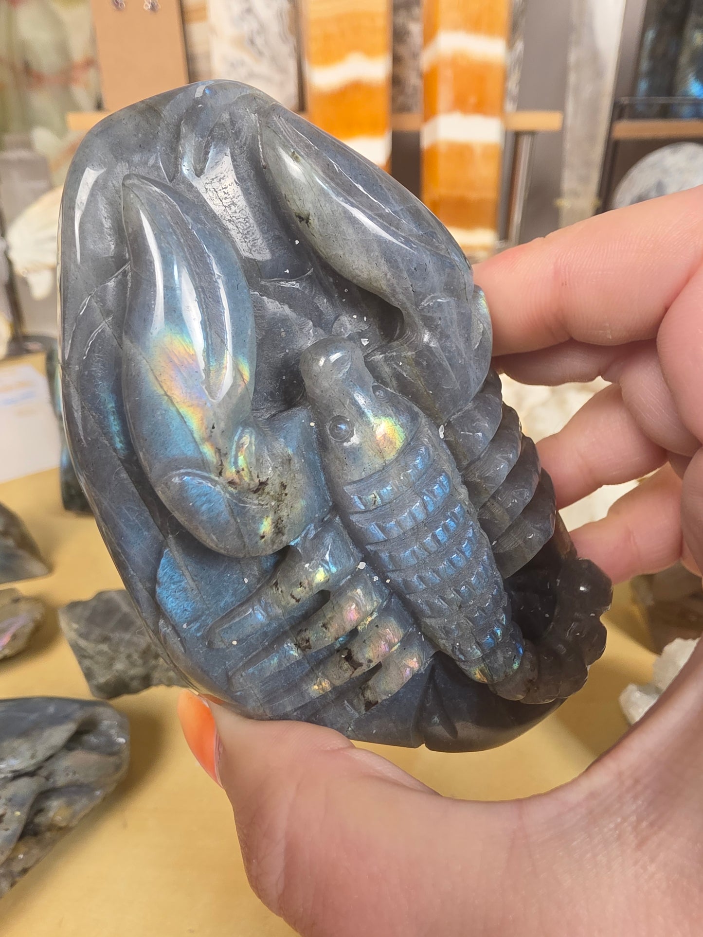 Scorpion Labradorite carving