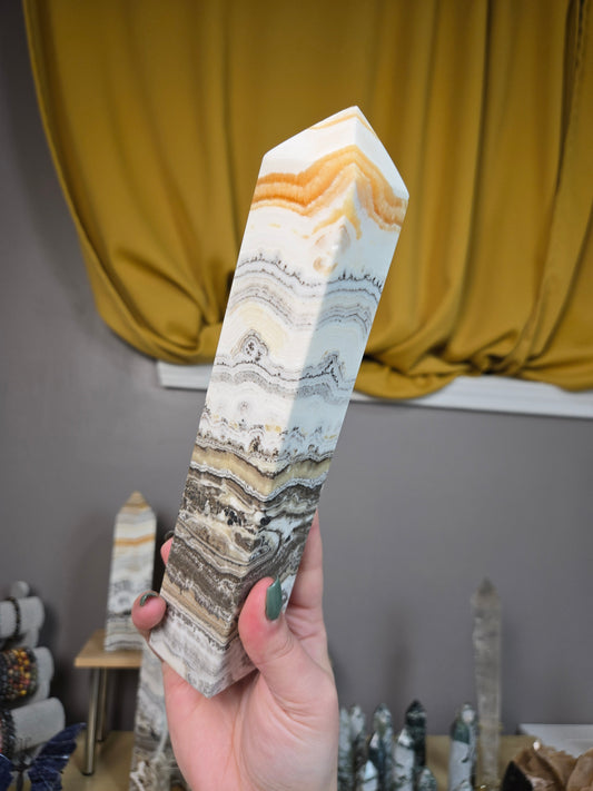 Dendritic Orange Calcite XL tower