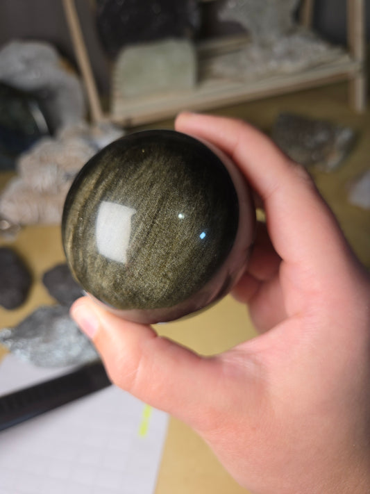 Gold Sheen Obsidian sphere