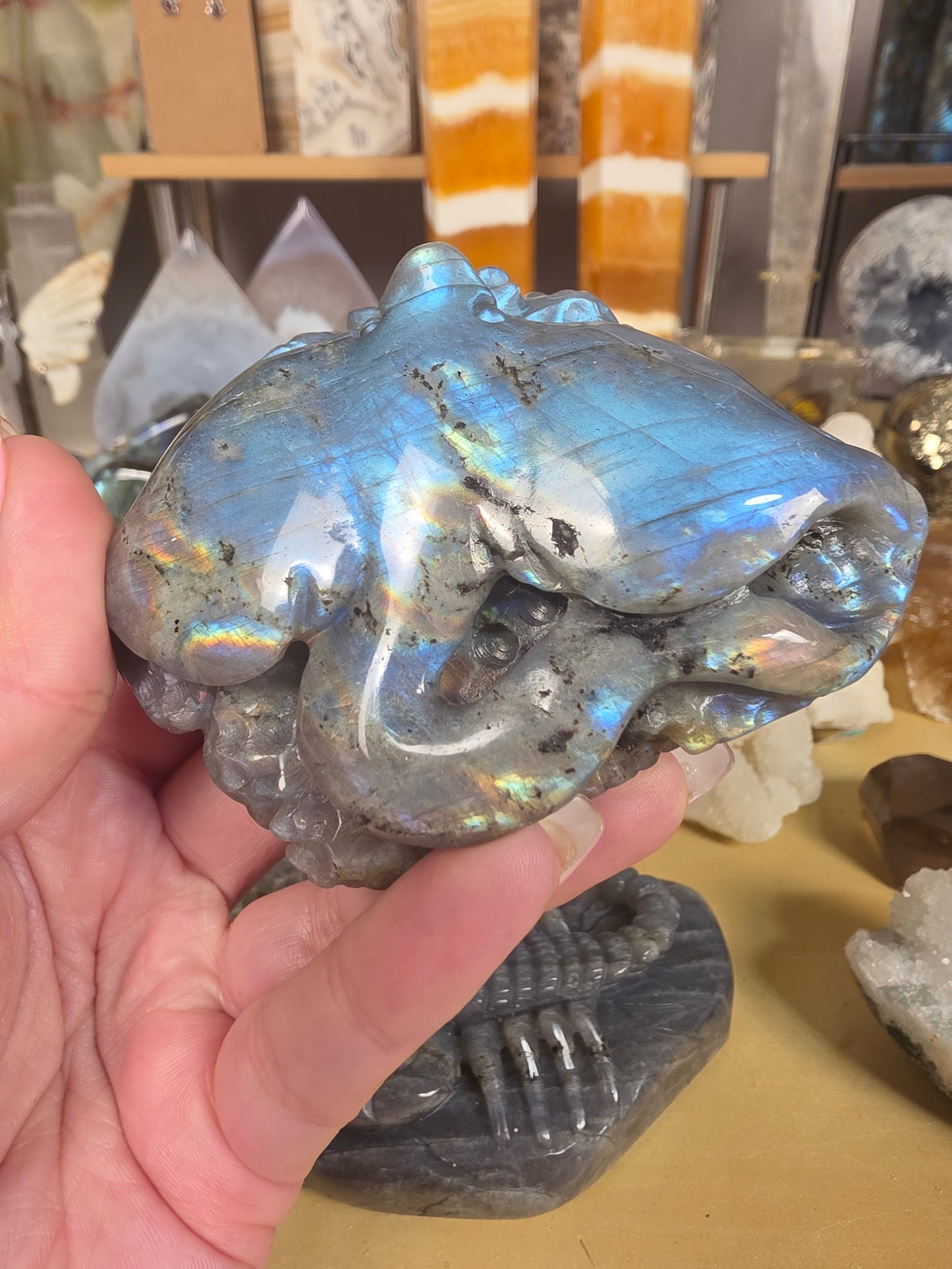 Stingray Labradorite carving