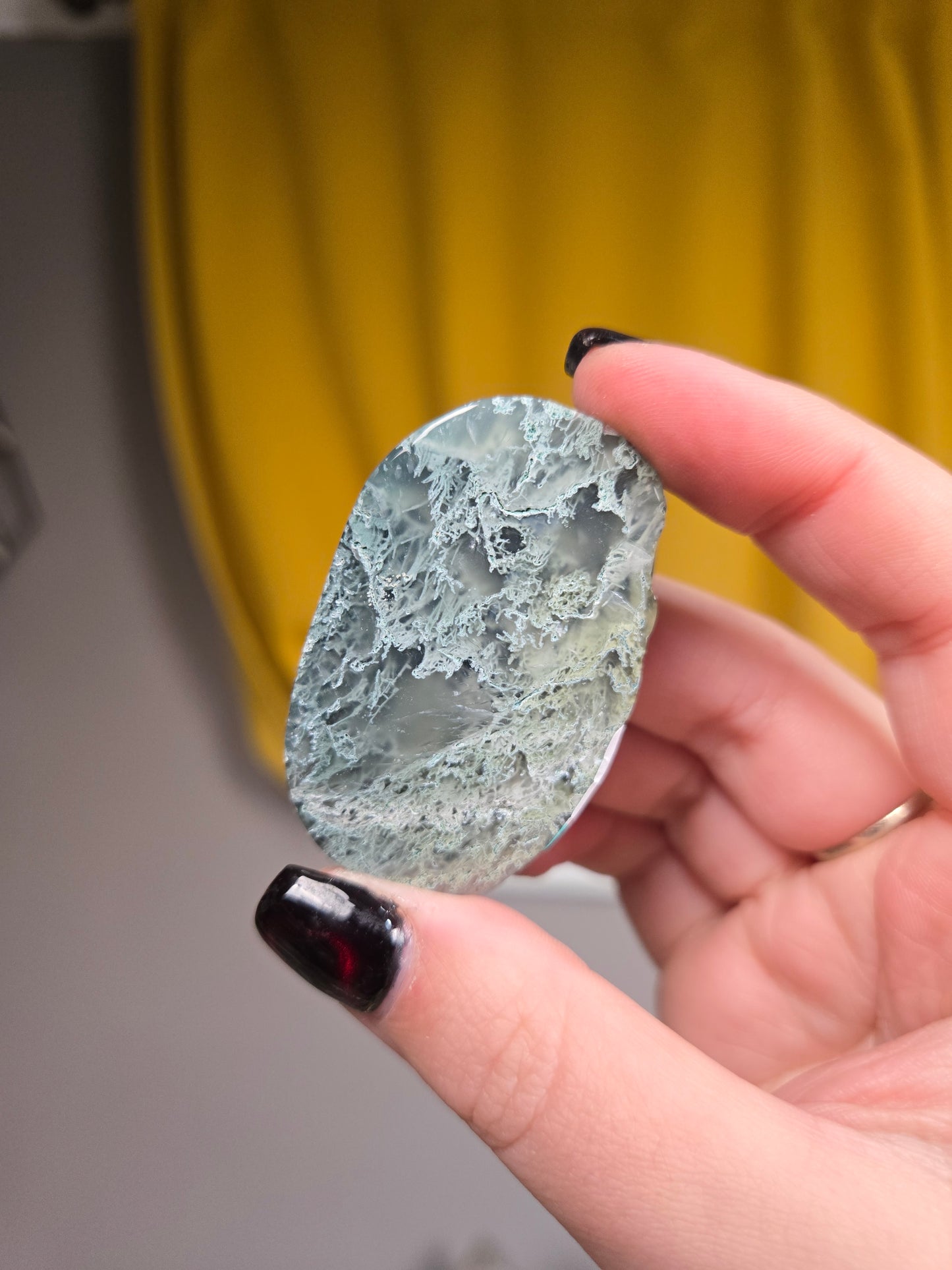 Moss Agate palm stone