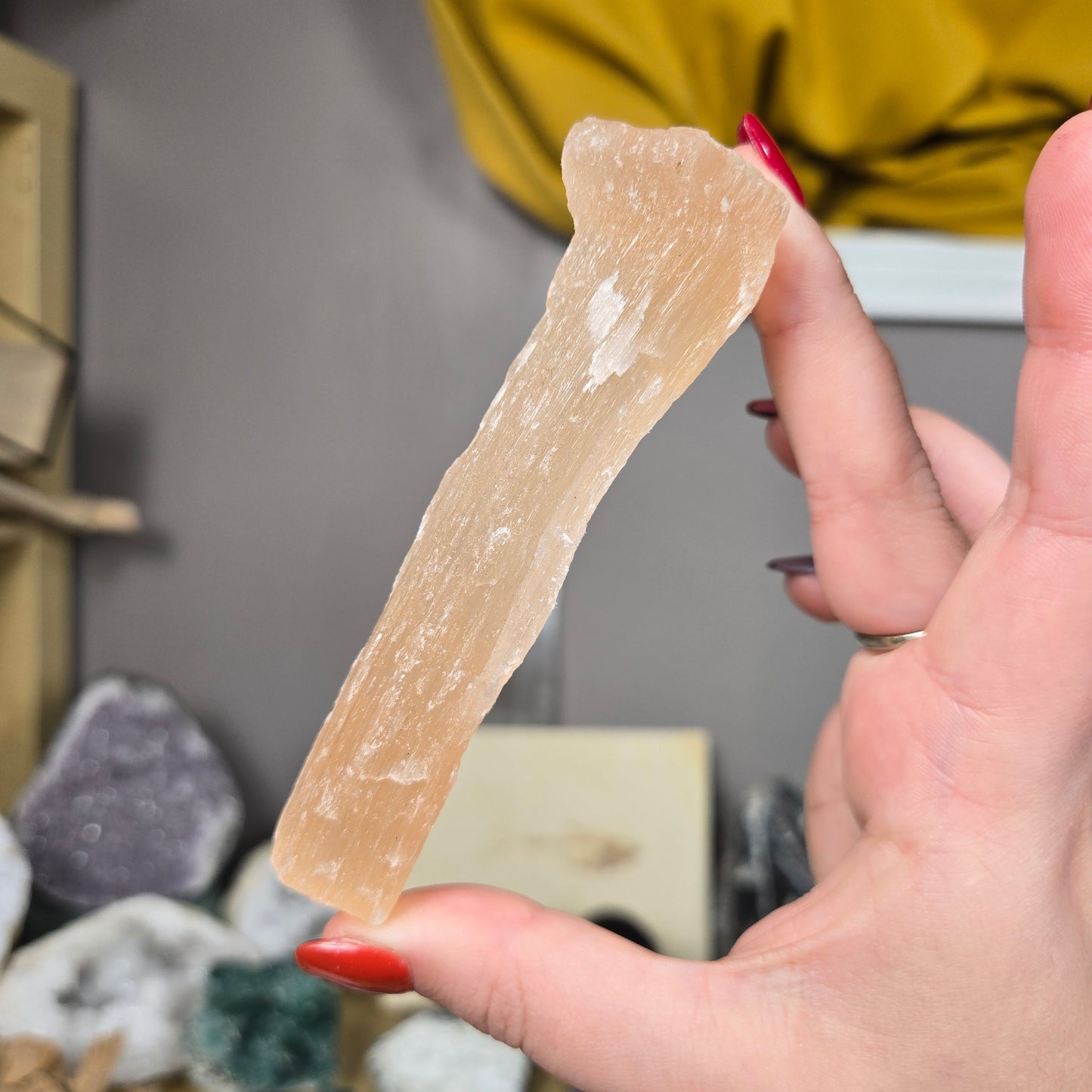 Peach Selenite raw sticks